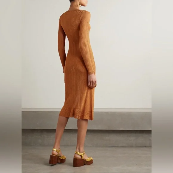 NWT $690 Ulla Johnson Simone Long Sleeve Rib Sweater Dress - Picture 2 of 3